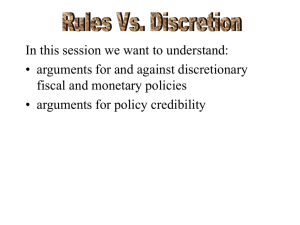 Rules vs. Discretion