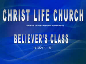 Believer's Class - Christ Life Church , Maryland USA Home