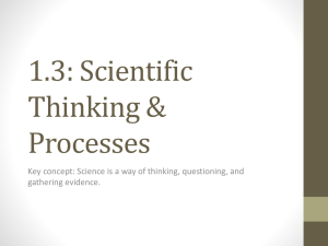 1.3: Scientific Thinking & Processes