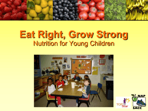 Nutrition for Young Children Workshop on PowerPoint