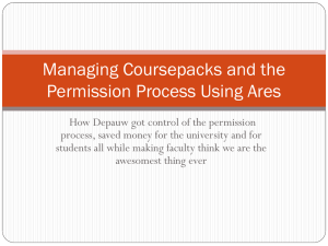 Managing Coursepacks and the Permission Process Using Ares