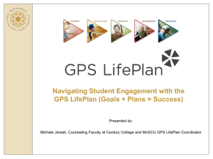 Navigating Student Engagement with the GPS LifePlan