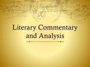 Literary Commentary and Analysis