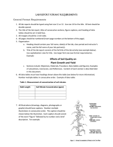 Lab Report Format Requirements - Tanque Verde Unified School