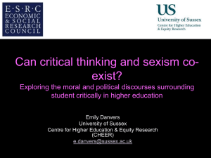 Can critical thinking and sexism co-exist?
