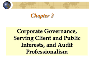 Chapter Two: Corporate Governance, Serving Client and Public