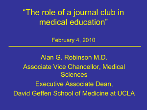 The Role of a Journal Club in Medical Education
