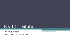 BIS 1 Orientation