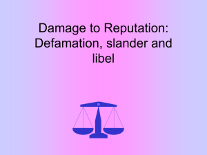 Damage to Reputation