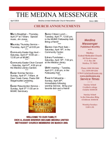 April Newsletter 2015 - Medina United Methodist Church