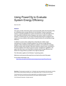 Using PowerCfg to Evaluate System Energy Efficiency