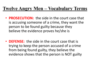 Vocabulary Terms for Twelve Angry Men
