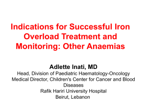Indications for Successful Iron Overload Treatments and Monitoring