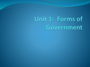 Unit 1: Forms of Government