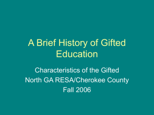 A Brief History of Gifted Education