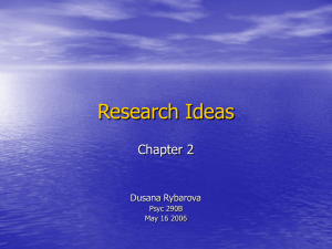 Ch2 Research Ideas