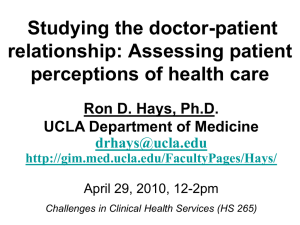 Assessing patient perceptions of health care.