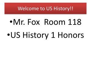 Welcome to US History!! - TeachUSFox