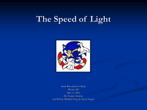 Speed of Light - Santa Rosa Junior College