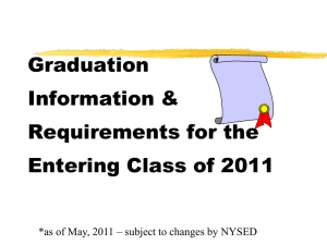 Graduation Requirements Entering Class of 2011