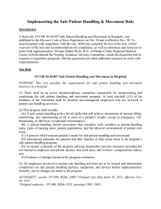 Safe Patient Handling toolkit - Missouri Hospital Association