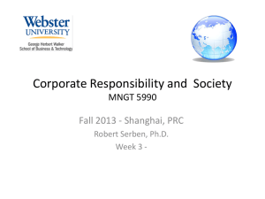 Corporate Responsibility and Society MNGT 5990