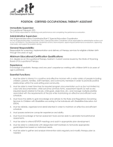 Position: Certified Occupational Therapy Assistant