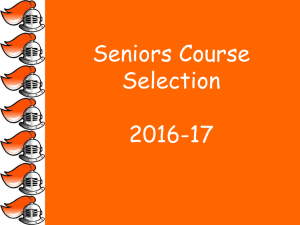 For students who will be seniors in 2016-17