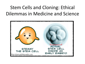 Stem Cells and Cloning: Ethical Dilemmas in