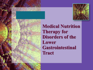 Medical Nutrition Therapy for Disorders of the Lower