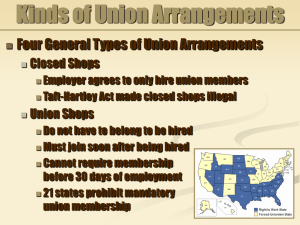 Kinds of Union Arrangements