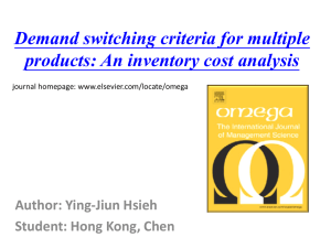 Demand switching criteria for multiple products: An inventory cost