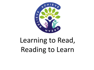 Learning to Read, Reading to Learn