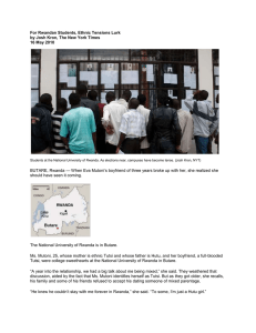 For Rwandan Students, Ethnic Tensions Lurk by Josh Kron, The