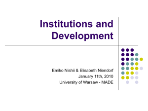 Institutions and Development - MADE