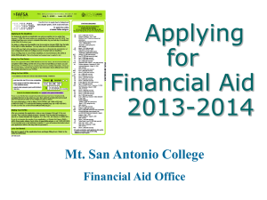 2006-07 California Cash for College FAFSA Presentation: Applying