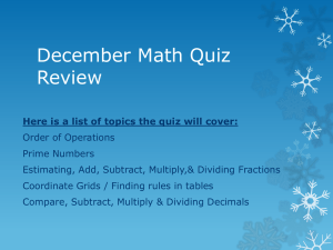 December Math Quiz Review