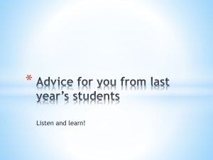 Advice from last year's students1