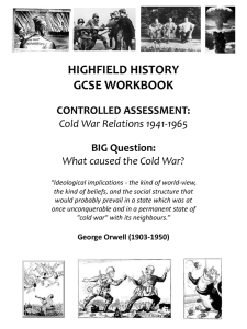 GCSE BOOKLET IV - COLD WAR ORIGINS