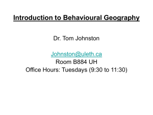Introduction to Behavioural Geography