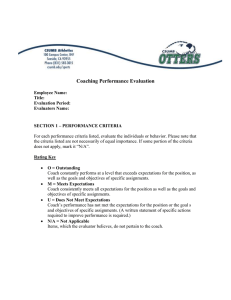 Head Coach Evaluation Form