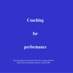Coaching for performance (PowerPoint presentation)