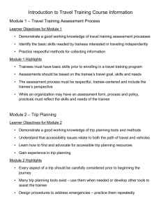Travel Training Considerations Specific to Rural Settings – handout