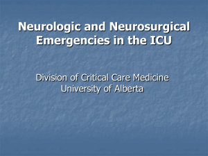Neurologic and neurosurgical emergencies in the ICU