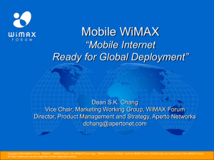 Mobile Internet Ready for Global WiMAX