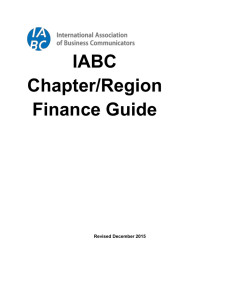 Welcome to the IABC Chapter/Region Finance Guide.