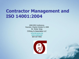Contractor Management and ISO 14001:2004