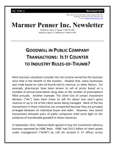 Goodwill in Public Company Transactions: Is It Counter