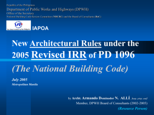 Architectural Rules Under the 2005 Revised IRR of the NBC (PD1096)