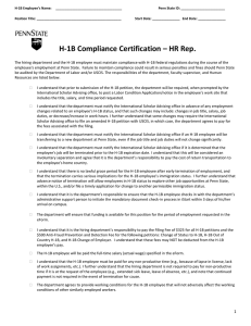 H-1B Compliance Certification – HR Rep.